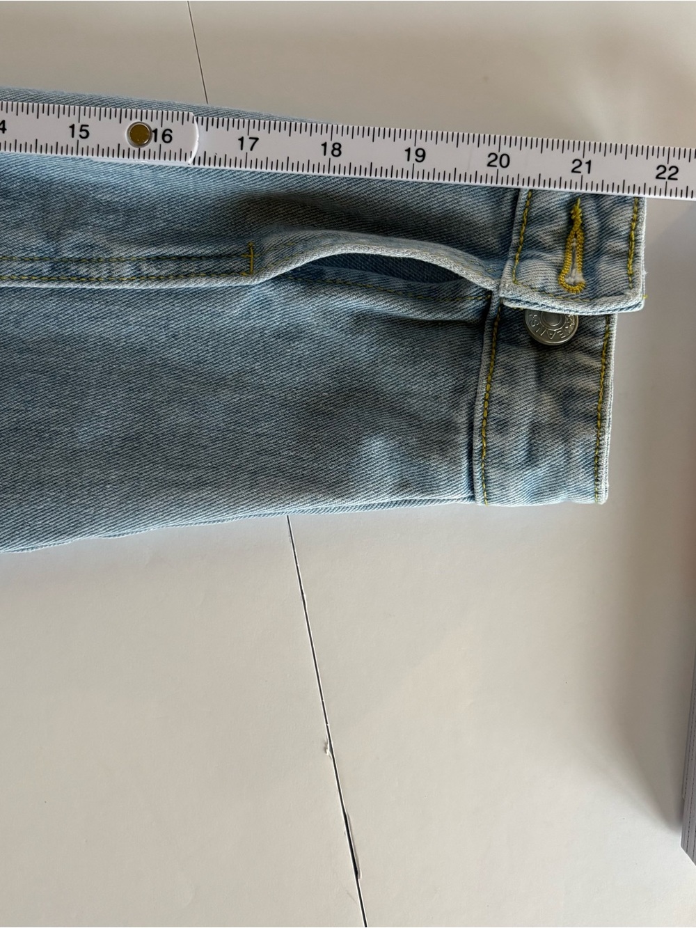Oversized Cropped Light Wash Denim Jacket Raw Hem Inspired Heritage Americana - Picture 11 of 12